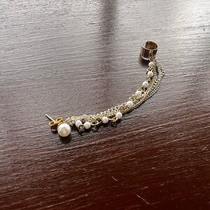 Chloe + Isabel Gold and Pearl Earring Cuff
